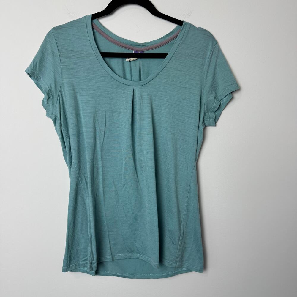Women’s Ibex L - 100% Merino Wool Short Sleeve Top Scoop Neck Shirt in Teal